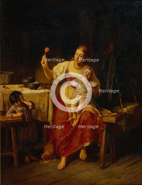 The Stepmother, 1874. Artist: Zhuravlev, Firs Sergeevich (1836-1901)