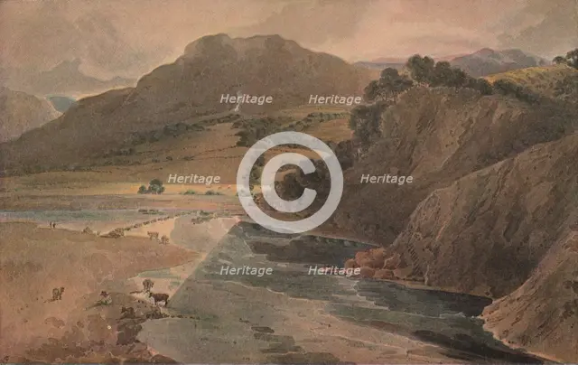 'The stepping stones on the Wharfe, above Bolton Abbey, Yorkshire', 1801. Artist: Thomas Girtin.