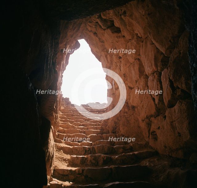 The steps leading to the cistern in Mycenae Artist: Unknown