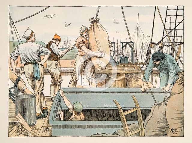 The Stevedore,  from Four and Twenty Toilers, pub. 1900 (colour lithograph)