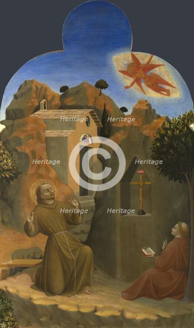 The Stigmatisation of Saint Francis (From Borgo del Santo Sepolcro Altarpiece), 1437-1444. Artist: Sassetta (1392-1450)