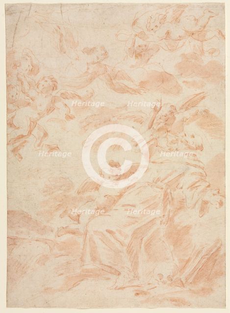 The Stigmatization of Saint Francis, first third 1700s. Creator: François Lemoyne (French, 1688-1737).