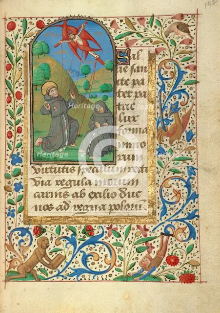 The Stigmatization of Saint Francis; Prayer Book of Charles the Bold, about 1480-1490. Creator: Unknown.