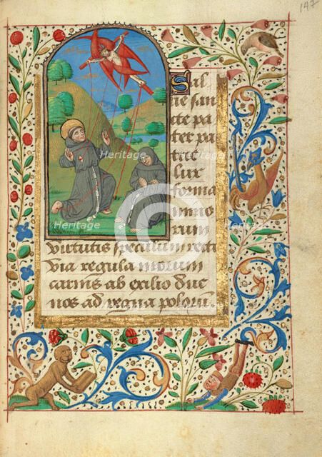 The Stigmatization of Saint Francis; Prayer Book of Charles the Bold, about 1480-1490. Creator: Unknown.