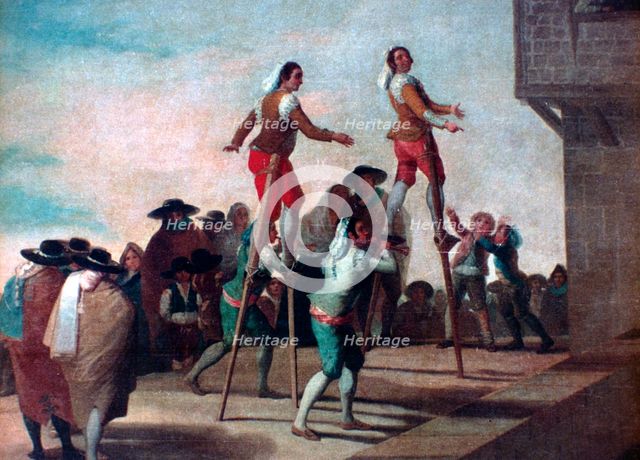 'The Stilts', c1785. Artist: Francisco Goya