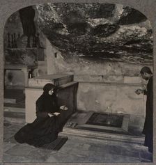 The Stone of Anointing, Holy Sepulchure Church, Jerusalem c1900