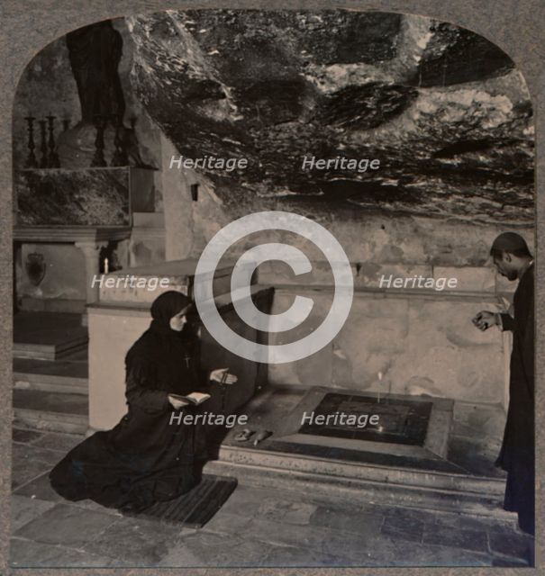 'The Stone of Anointing, Holy Sepulchure Church, Jerusalem', c1900. Artist: Unknown.