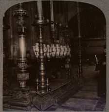 The Stone of Annunciation in the Holy Sepulchure Church, Jerusalem c1900