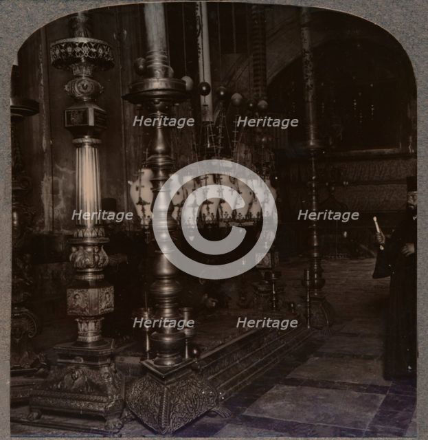 'The Stone of Annunciation in the Holy Sepulchure Church, Jerusalem', c1900. Artist: Unknown.