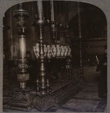 The Stone of Annunciation in the Holy Sepulchure Church, Jerusalem c1900