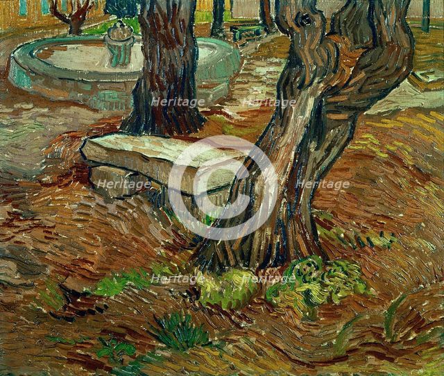 The Stone Bench in the Asylum at Saint-Remy, 1890. Creator: Gogh, Vincent, van (1853-1890).