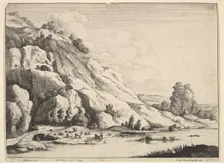 The stone bridge, 1649. Creator: Wenceslaus Hollar