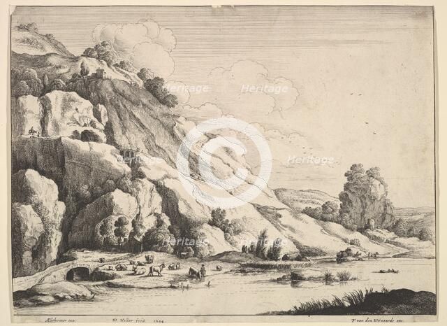 The stone bridge, 1649. Creator: Wenceslaus Hollar.