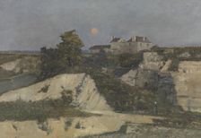 The Stone Quarry of Nanterre by Moonlight, c1870-1915. Creator: Rene Billotte