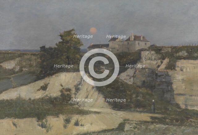 The Stone Quarry of Nanterre by Moonlight, c1870-1915. Creator: Rene Billotte.
