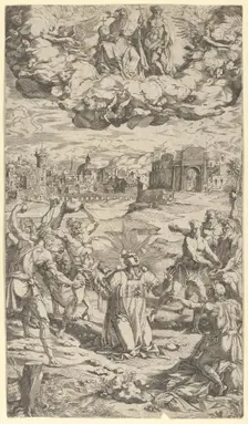 The Stoning of Saint Stephen, 16th century. Creator: Domenico del Barbiere