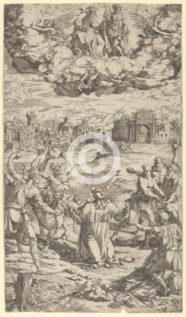 The Stoning of Saint Stephen, 16th century. Creator: Domenico del Barbiere.