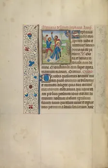 The Stoning of Saint Stephen; Arenberg Hours, early 1460s. Creator: Workshop of Willem Vrelant