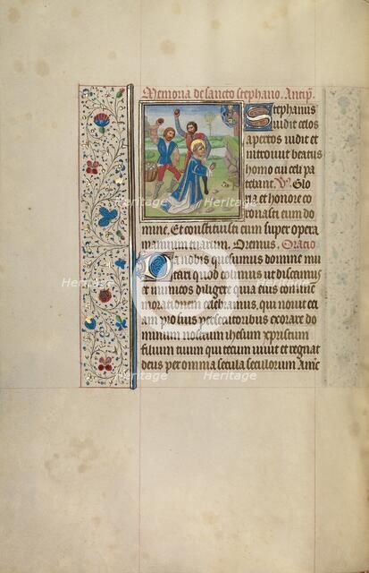The Stoning of Saint Stephen; Arenberg Hours, early 1460s. Creator: Workshop of Willem Vrelant.