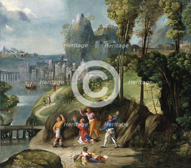 The Stoning of Saint Stephen. Artist: Dossi, Battista (ca 1490-1548)