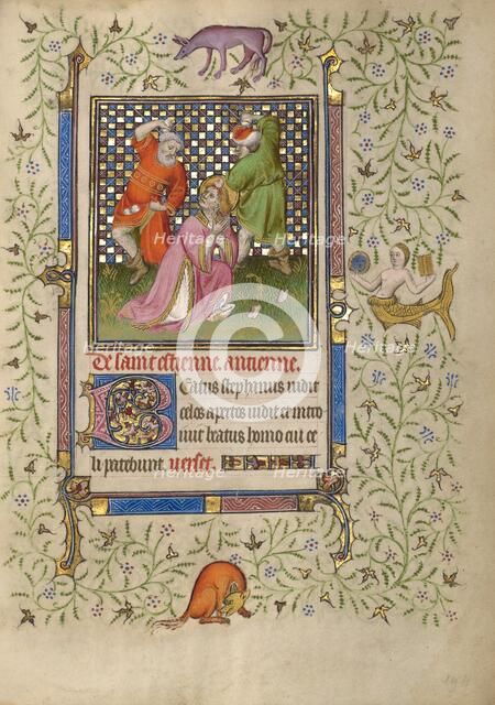 The Stoning of Saint Stephen; Book of Hours, about 1410. Creator: Unknown.