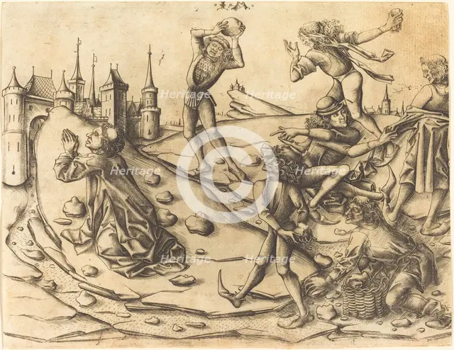The Stoning of Saint Stephen, c. 1470. Creator: Israhel van Meckenem.