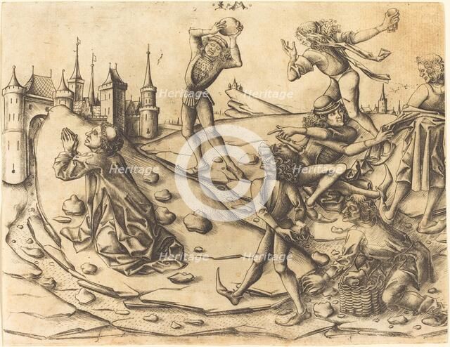 The Stoning of Saint Stephen, c. 1470. Creator: Israhel van Meckenem.