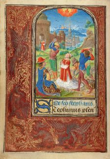 The Stoning of Saint Stephen; Prayer Book of Charles the Bold, 1469. Creator: Lieven van Lathem