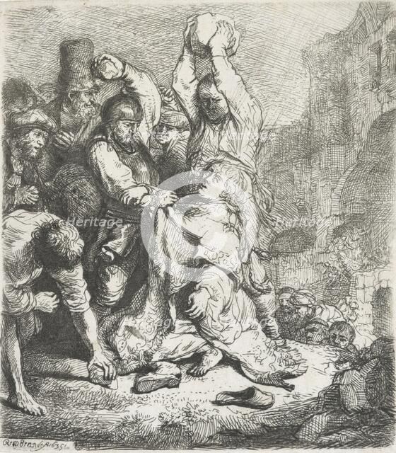 The stoning of St Stephen, 1635, Netherlands. Creator: Rembrandt Harmensz van Rijn.