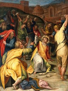 The stoning of St Stephen. Creator: Lorenzo Sabatini