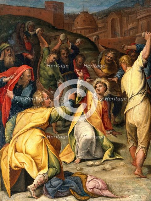 The stoning of St Stephen. Creator: Lorenzo Sabatini.