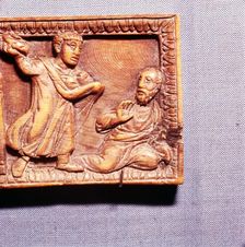 The Stoning of St Paul, Ivory Panel from Casket, Rome, late 4th century
