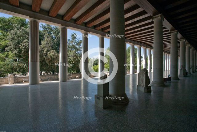 The Stoa of Attalus at the Greek Agora in Athens, Greece. Creator: Samuel Magal.