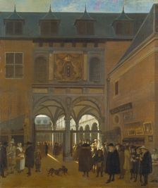 The Stock Exchange in Amsterdam, c1675-1680. Creator: Job Adriaensz Berckheyde