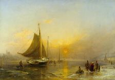 The Stockholm Stream in Wintertime, 1850. Creator: Johan Kristian Berger