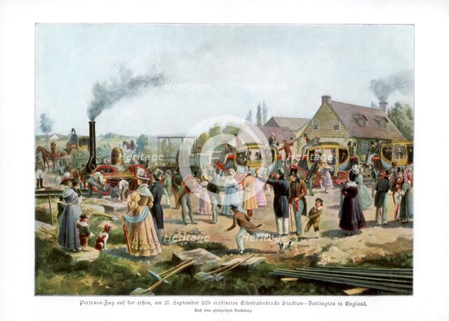 The Stockton & Darlington Railway, 1825 (1900). Artist: Unknown