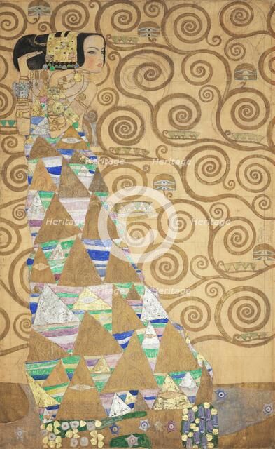 The Stoclet Frieze, Detail: The Expectation, 1905-1909. Creator: Klimt, Gustav (1862-1918).