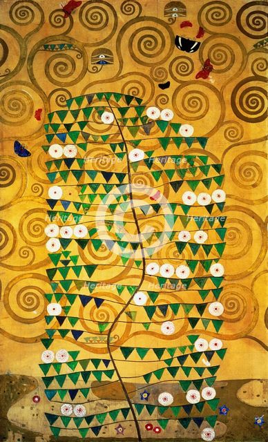 The Stoclet Frieze, Detail: Tree of Life, 1905-1909. Artist: Klimt, Gustav (1862-1918)