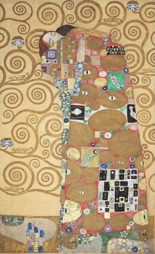 The Stoclet Frieze, Detail: Fulfillment (The Embrace), 1905-1909. Creator: Klimt, Gustav (1862-1918)