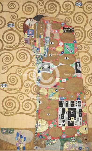 The Stoclet Frieze, Detail: Fulfillment (The Embrace), 1905-1909. Creator: Klimt, Gustav (1862-1918).