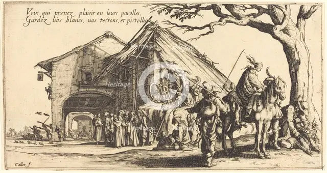 The Stopping Place, 1621. Creator: Jacques Callot.