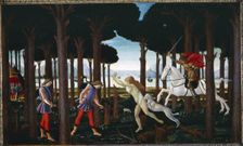 The Story of Nastagio degli Onesti (table I), 15th century. Creator: Botticelli, Sandro. (1440 - 1510)