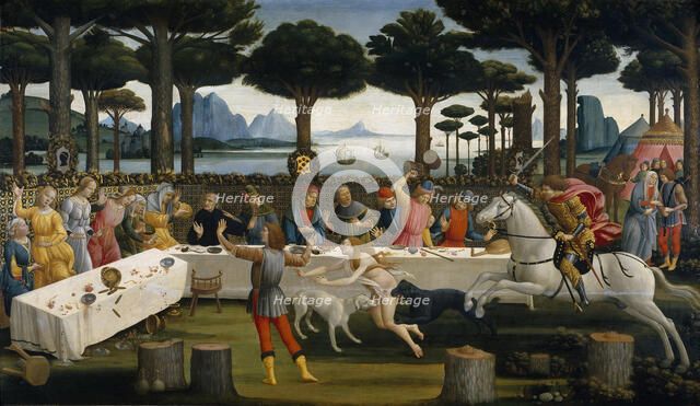The Story of Nastagio degli Onesti (Third episode), ca 1483. Artist: Botticelli, Sandro (1445-1510)