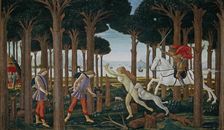 The Story of Nastagio degli Onesti (First episode), ca 1483. Artist: Botticelli, Sandro (1445-1510)
