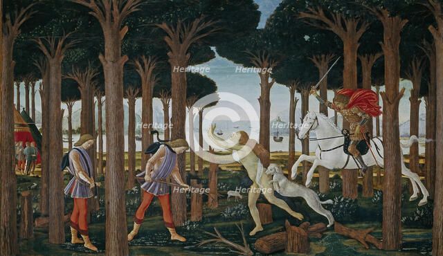 The Story of Nastagio degli Onesti (First episode), ca 1483. Artist: Botticelli, Sandro (1445-1510)