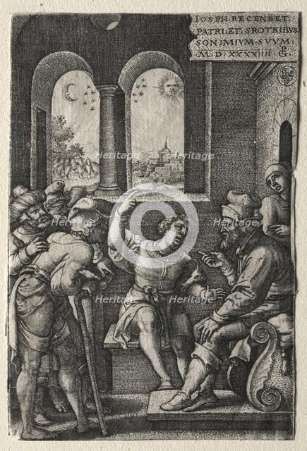 The Story of Joseph: Joseph Recounting his Dreams to his Father, 1544. Creator: Georg Pencz (German, c. 1500-1550).