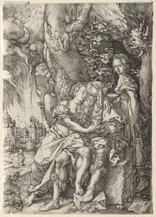 The Story of Lot: Lot with His Daughters, 1555. Creator: Heinrich Aldegrever (German, 1502-1555/61)