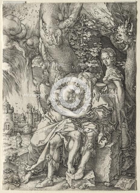 The Story of Lot: Lot with His Daughters, 1555. Creator: Heinrich Aldegrever (German, 1502-1555/61).