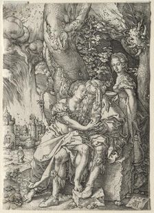 The Story of Lot: Lot with His Daughters, 1555. Creator: Heinrich Aldegrever (German, 1502-1555/61)