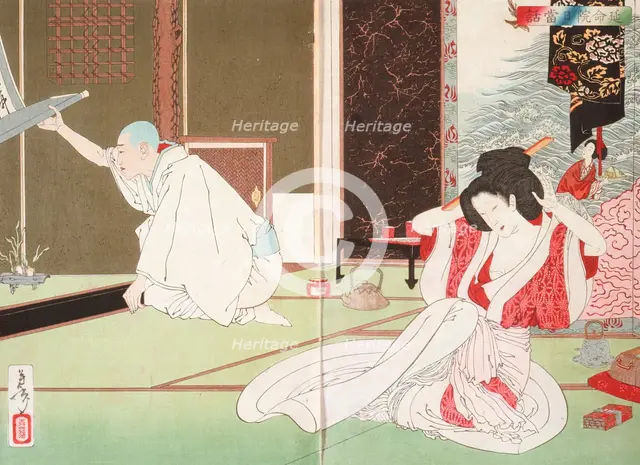 The Story of Priest Nitto at Emmeiin, 1885. Creator: Tsukioka Yoshitoshi.